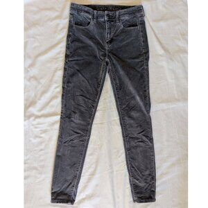 American Eagle - Gray/Silver Corduroy Skinny Pants, Size 2